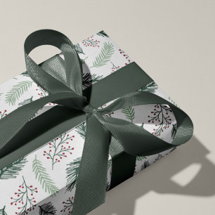 Holly en Pine Kerstfeestdagen Cadeaupapier