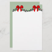 Holly en Red Bow Kerstmis Briefpapier (Voorkant / Achterkant)