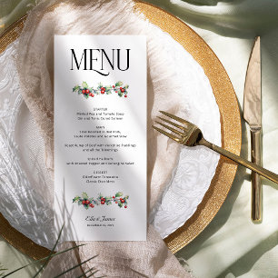 Holly en rode bessen Winter bruiloft Menu