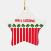 Holly en Stripes Keramisch Ornament (Voorkant)