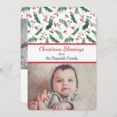 Holly et Berries Carte de vacances à deux Modèles  (Devant / Derrière)