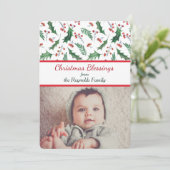 Holly et Berries Carte de vacances à deux Modèles  (Debout devant)