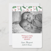 Holly et Berries Carte de vacances à deux Modèles  (Dos)