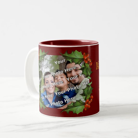 Holly et Berries Photo Mug (Devant gauche)