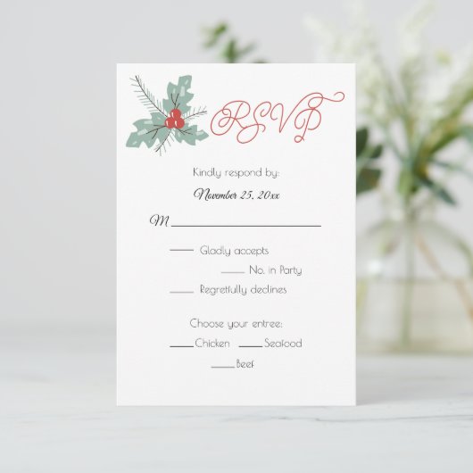 Holly et Berries Pine Bough RSVP (Debout devant)