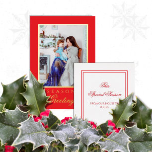 Holly et la carte de Noël rouge minimaliste Ivy