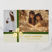 Holly et la carte de vacances Ivy Green Ribbon Foi (Recto)