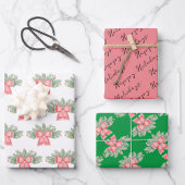 Holly, Evergreen en Red Bow-papierbladen Inpakpapier Vel