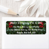 Holly Feuille NOËL Retourner Adresse Étiquettes (En situation)