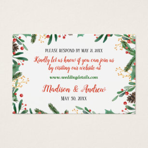 Holly Feuilles Berry Noël Mariage RSVP en ligne