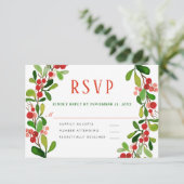 Holly Feuilles Berry Noël | RSVP pour mariage (Debout devant)