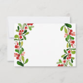 Holly Feuilles Berry Noël | RSVP pour mariage (Dos)