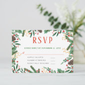 Holly Feuilles Berry Noël | RSVP pour mariage (Debout devant)