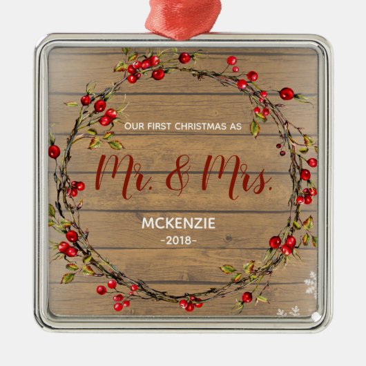 Holly First Kerstmis als Mr & Mrs Ornament (Voorkant)