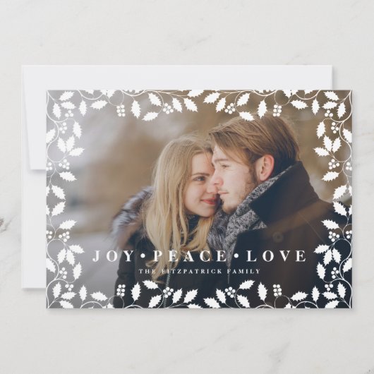 Holly Frame | Carte de vœux de vacances (Devant)