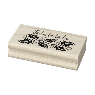 Holly Garland Christmas Art Stamp Rubberstempel