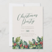 Holly Garland Élégante invitation de Noël (Devant)