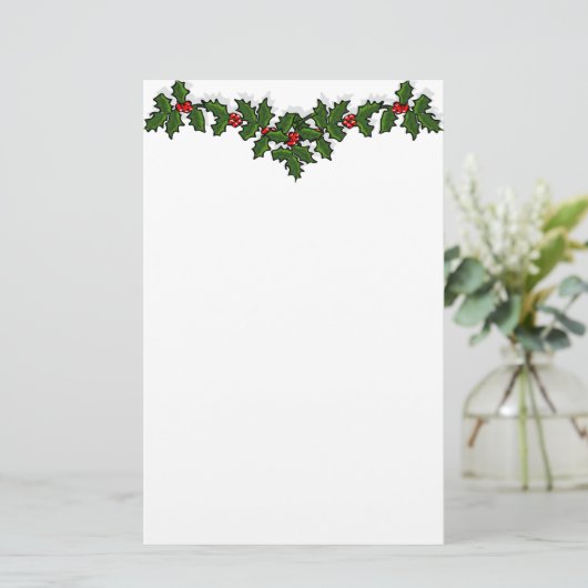 Holly Garland Stationery Briefpapier (Staand voorkant)