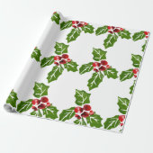 Holly Gift wrapping Paper Cadeaupapier (Uitgerold)