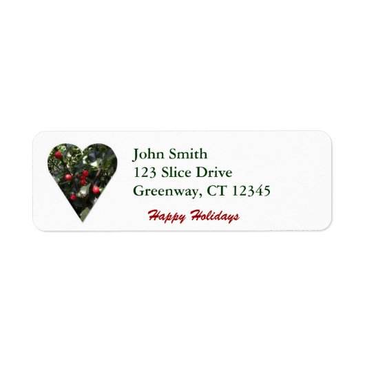 Holly Heart Avery Label (Voorkant)
