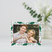 Holly Holiday Green & Red sur carte postale photo (Debout devant)