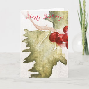 Holly Holiday Greeting Kaart