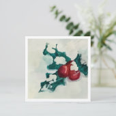 Holly in de sneeuw feestdagenkaart (Staand voorkant)