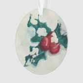 Holly in de sneeuw ornament (voorkant)