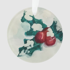 Holly in de sneeuw ornament