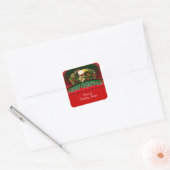 Holly in Kerstmis decoraties modern Vierkante Sticker (Envelop)