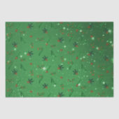 Holly in Pine Green Christmas Pattern Tissuepapier (Voorkant)