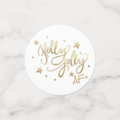 Holly Jolly AF | Glanzend Goud Faux Folie Script Confetti (Kleine voorkant)