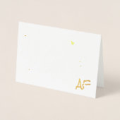 Holly Jolly AF | Glanzend Goud Faux Folie Script Kaarten (Voorkant)