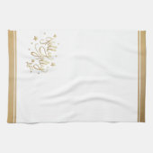 Holly Jolly AF | Glanzend Goud Faux Folie Script Theedoek (Horizontaal)