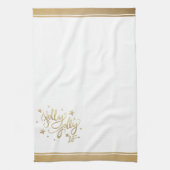 Holly Jolly AF | Glanzend Goud Faux Folie Script Theedoek (Verticaal)