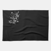 Holly Jolly AF | Glanzend Silver Faux Folie Script Theedoek (Horizontaal)