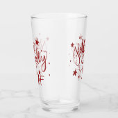 Holly Jolly AF | Rood Drink Humor Citaat Script Glas (Rechts)