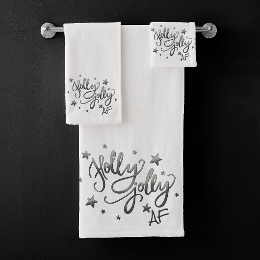 Holly Jolly AF | Scripts à huile brillant en argen
