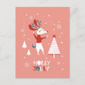 Holly Jolly avec carte postale de Noël de chien mi (Devant)