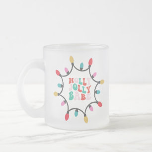 Holly jolly babe chritmas licht matglas koffiemok