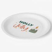 Holly Jolly Candle Papieren Bordje (Gekanteld)