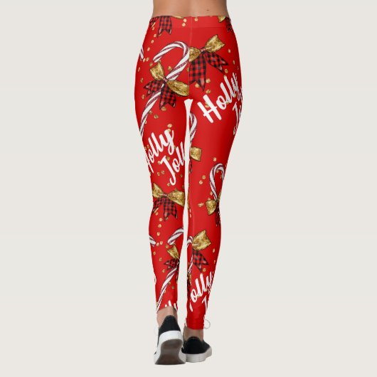 Holly Jolly Candy Cane Cristmas Leggings (Achterkant)