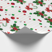 Holly Jolly Candy Cane Hearts Cadeaupapier (Hoek)