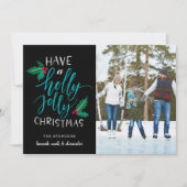 Holly Jolly | Carte de collage photo de vacances (Devant)