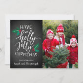 Holly Jolly | Carte de collage photo de vacances (Devant)