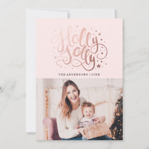 Holly Jolly   Carte de vœux photo de vacances