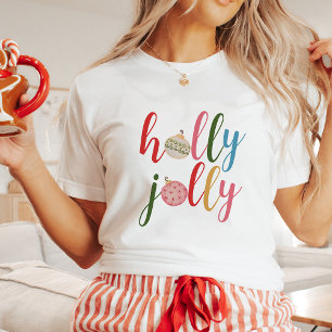 Holly Jolly Christmas Holiday Fun Typografie Tri-Blend Shirt