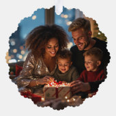 Holly Jolly Cozy Vibes Retro Christmas Photo Ornament Kaart (Achterkant)