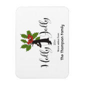 Holly Jolly Cute Funny Penguin Kerstgroet Magneet (Verticaal)