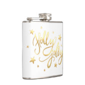 Holly Jolly | Elegant Goud Faux Folie Script Heupfles (Rechts)